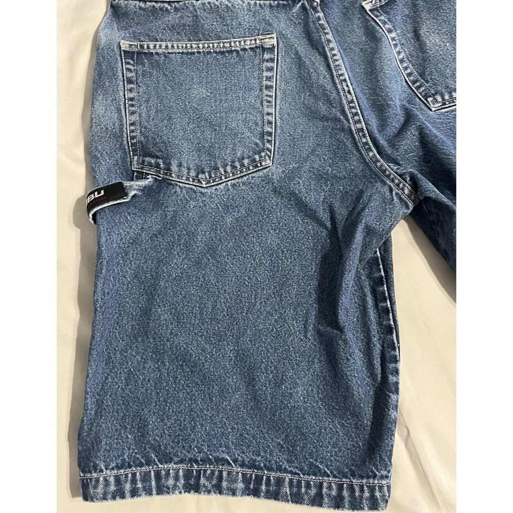 Vintage FUBU Shorts Carpenter Cargo Baggy Skater Y2K Denim Jorts W36 - Picture 11 of 16